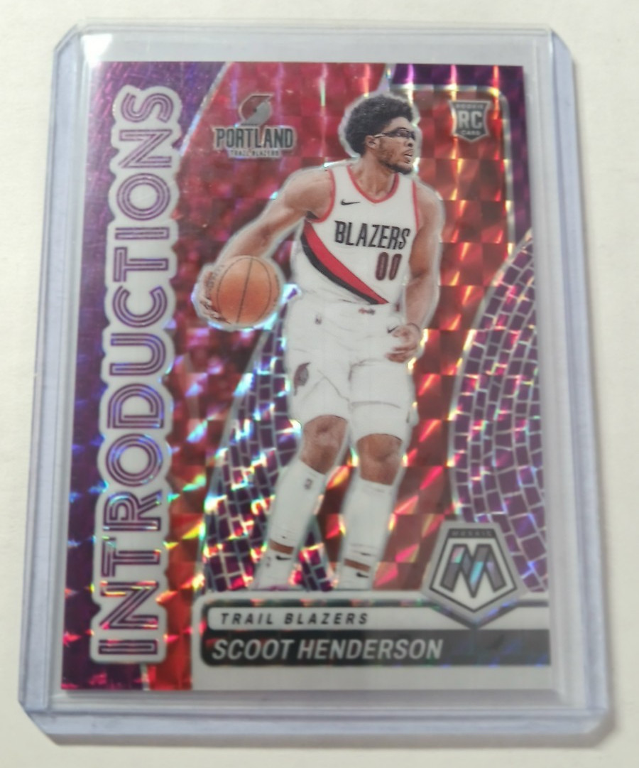 Scoot Henderson 18 2023-24 Mosaic Introductions Purple /99 Portland Trailblazers