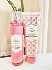Bath and Body Works Pink Matcha Latte Body Mist and Cream Brand New 8 fl oz