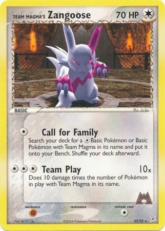 Team Magma's Zangoose - 23/95 - Pokemon Ex Team Magma Team Aqua Card LP