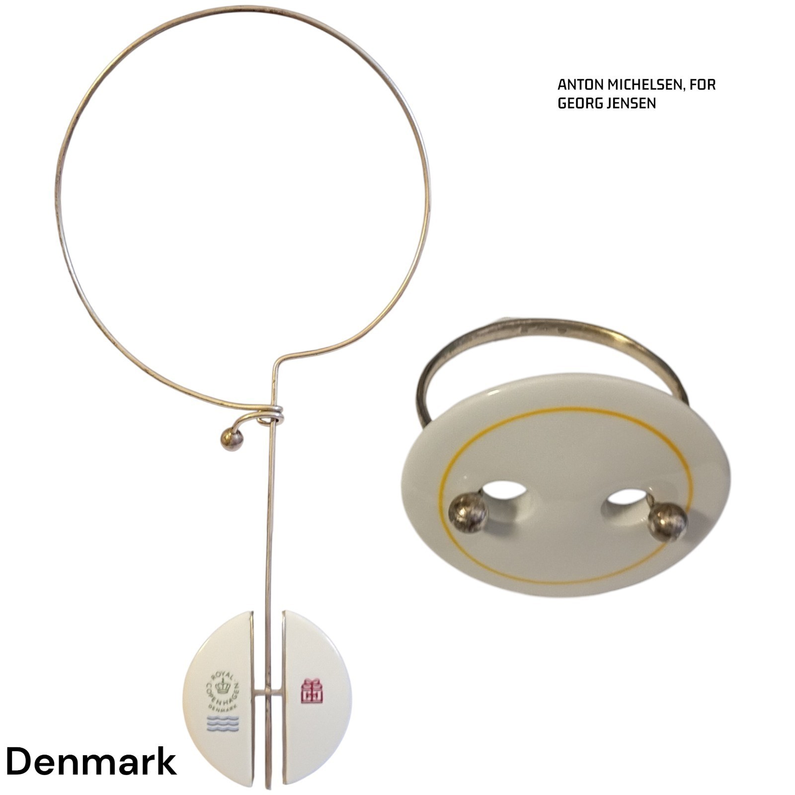ANTON MICHELSEN, FOR GEORG JENSEN STERLING NECKRING NECKLACE Set Bracelet 