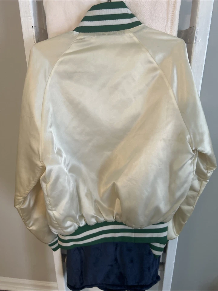Chaqueta Bomber New York Jets Vintage Años 80 Juvenil 14-16 L Saturn NFL Blanco Perla Certificado de Autenticidad Foto 4 de 4