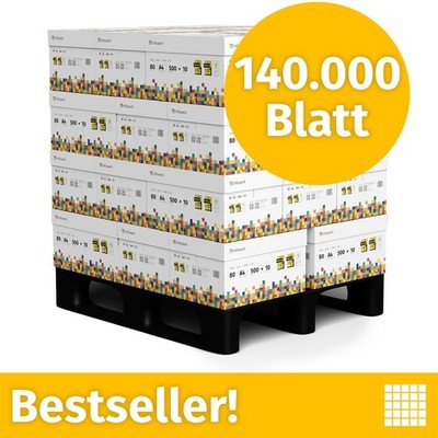 Infowerk Druckerpapier Kopierpapier 140000 Blatt A4 80g Hochweiß PEFC-Zertifikat