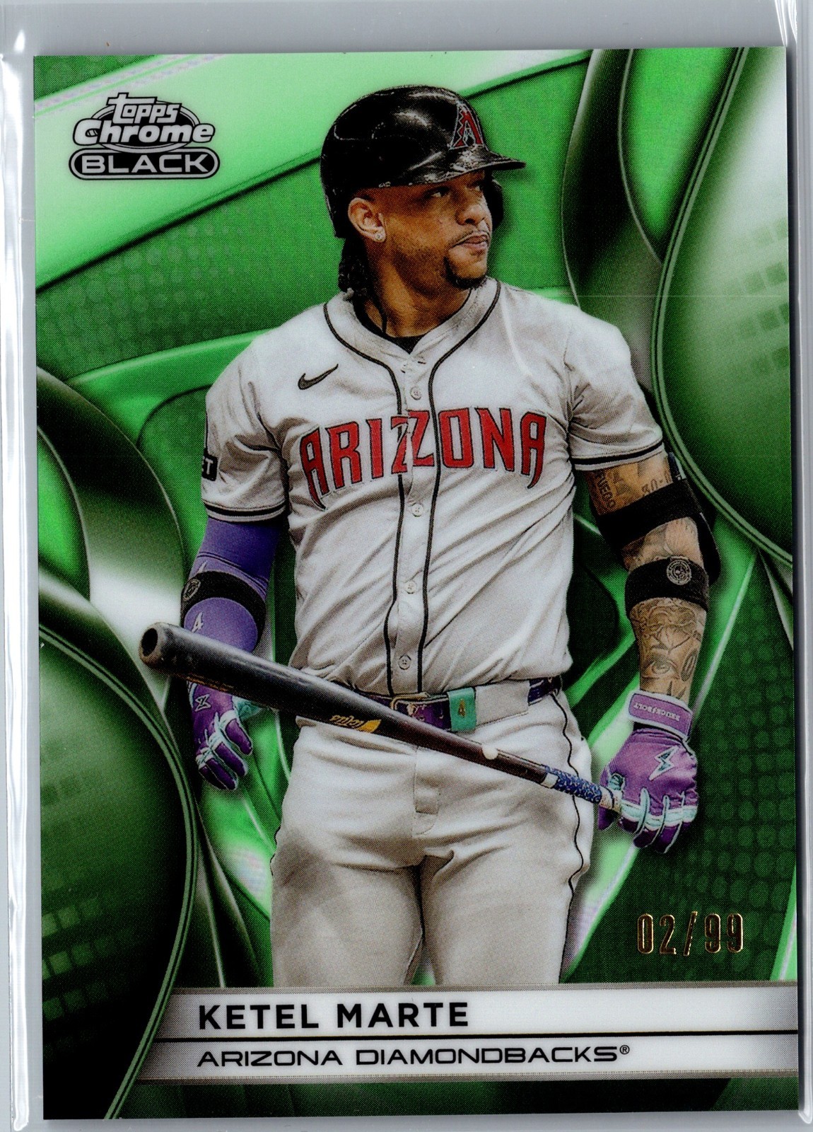 2025 Topps Chrome Black - Ketel Marte #35 Green Refractor /99