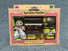 Sylvanian Families Old Border Pattern Cat Key Kitchen Set