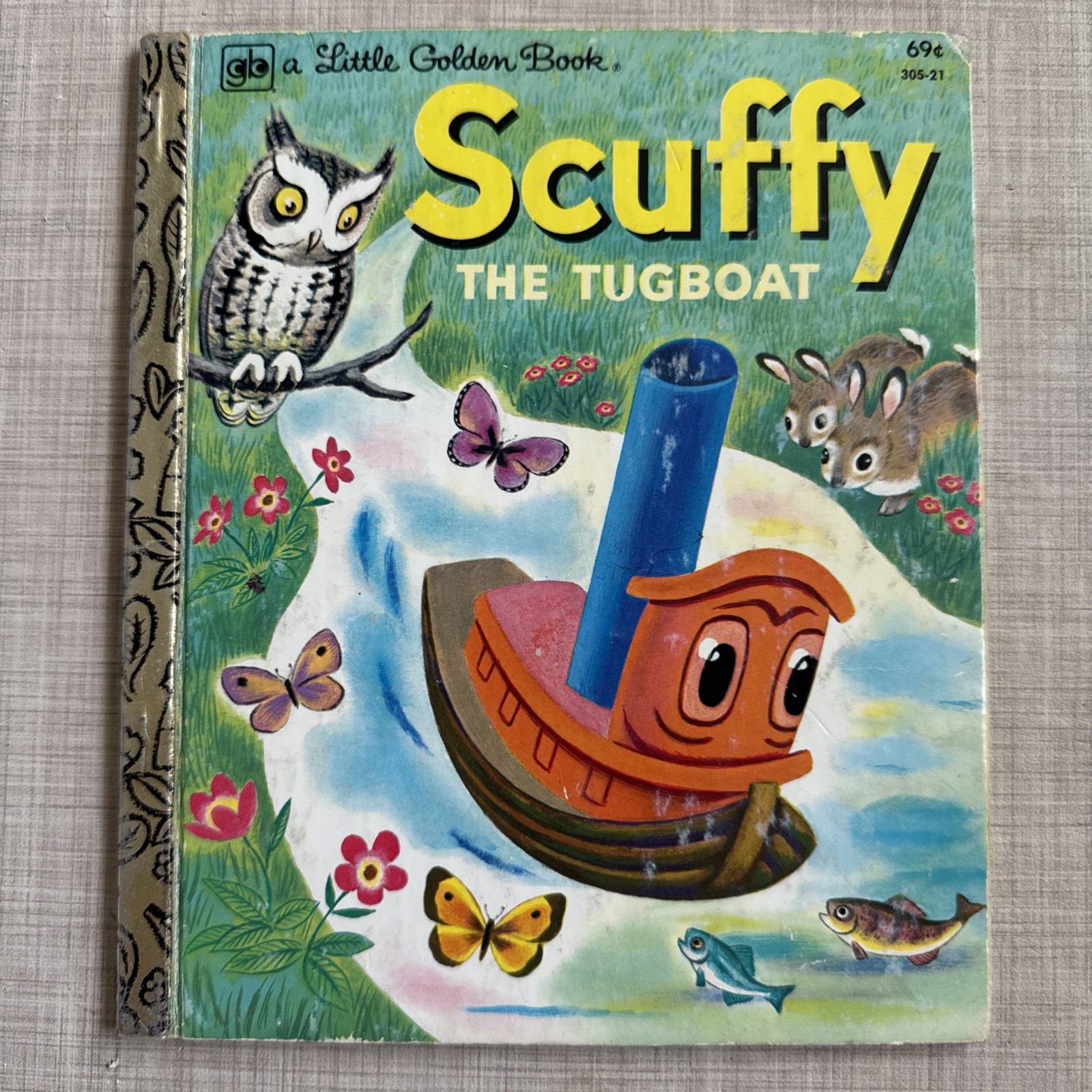 Little Golden Book “Scuffy The Tugboat”305-21 1980 Printing By Gertrude Crampton