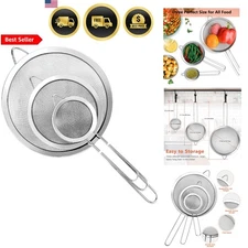 Mesh Strainers Set Fine Mesh Sieve Kitchen Strainer Small Medium Large