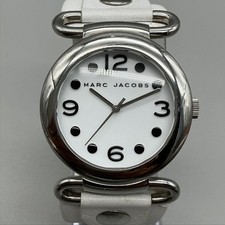 Marc By Marc Jacobs MBM1000 Womens Watch 36mm White Dial Leather New Battery