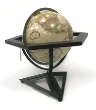 Hexagon Antique Raised Relief Desk Frank Lloyd Wright 20" Tall Replogle Globe