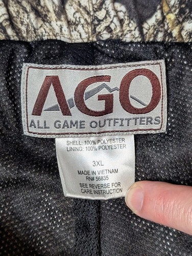 Pantalone All Game Outfitters Uomo 3XL Mimetico Muschio Rovere Foderato Caccia AGO - Foto 4 di 11