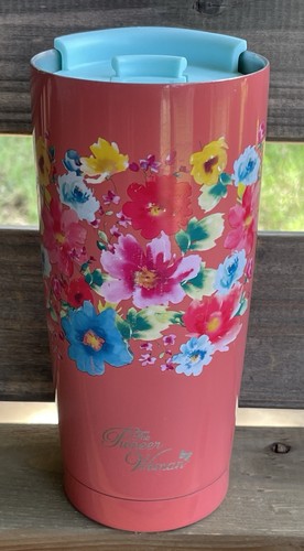 ✅Pioneer Woman 20oz Maverick Breezy vaso aislado de acero inoxidable coral - Imagen 10 de 11