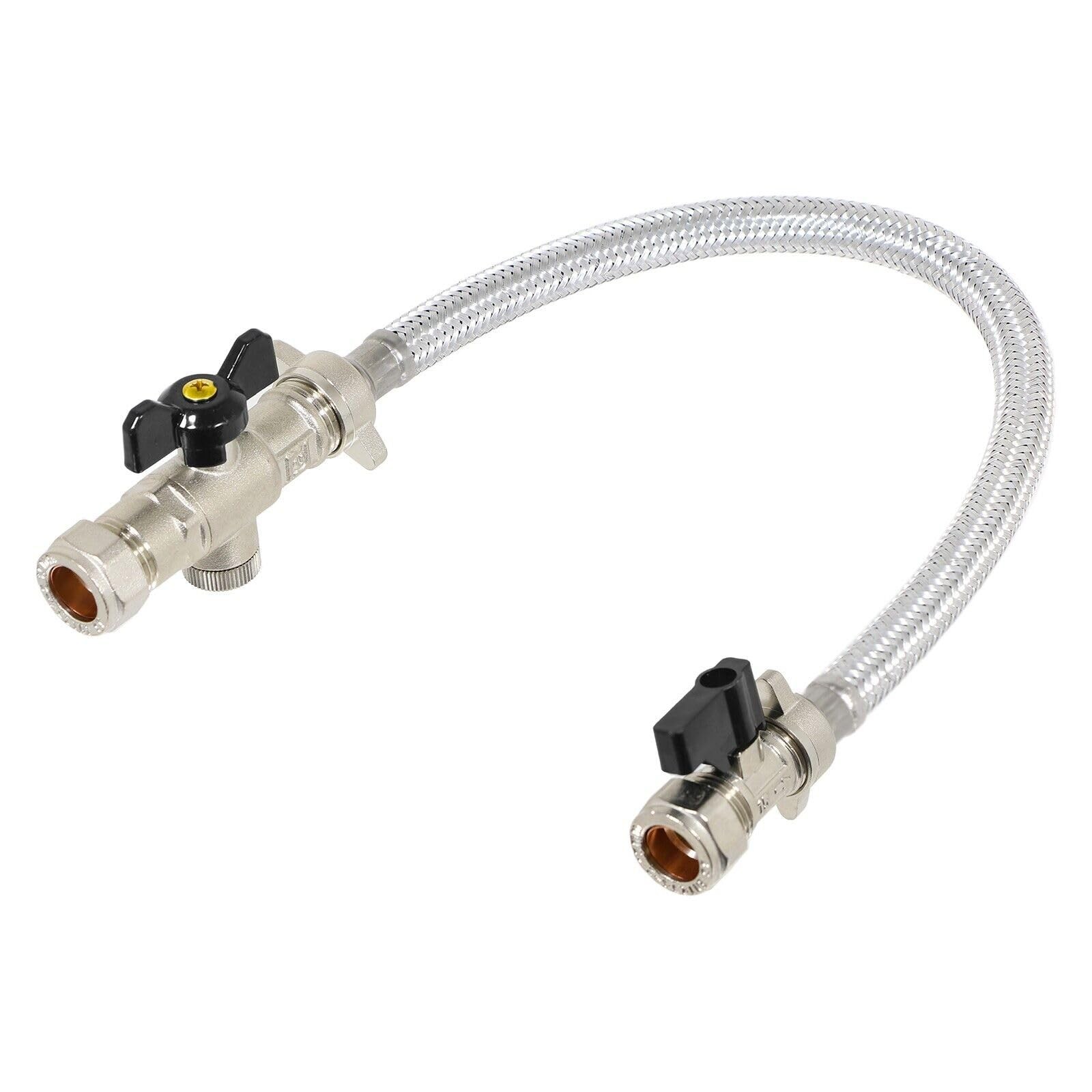 SPARES2GO Combi Boiler Filling Loop Straight Part L Compliant Central Silver