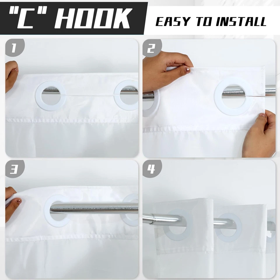 Playa Náutica Sin Gancho Cortina de Ducha con Forro a Presión Costa Estrella de Mar... Foto 3 de 4