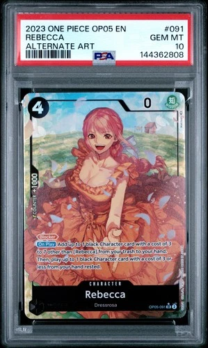 2023 ONE PIECE OP05-AWAKENING OF THE NEW ERA ALTERNATE ART #091 REBECCA PSA 10