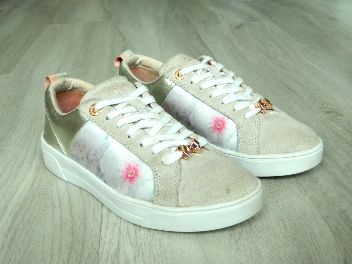 Ted Baker Fushar Ladies Casual Trainers Beige Floral Size 37
