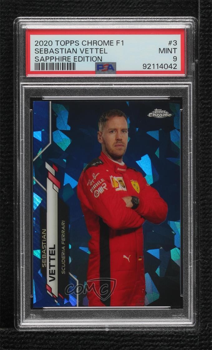 2020 Chrome Sapphire Edition Formula 1 F1 Racers Sebastian Vettel #3 PSA 9 0s10