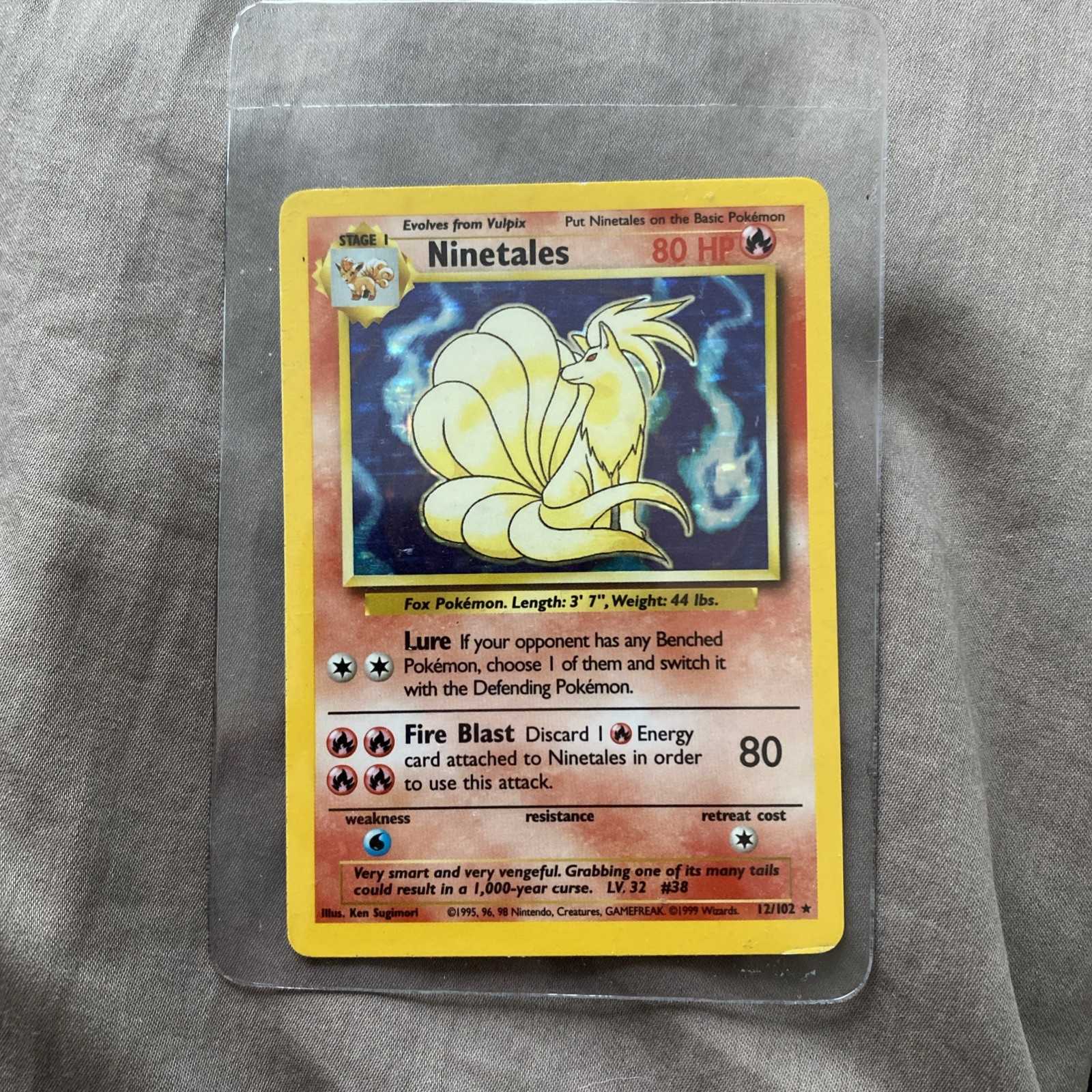 1999 Pokémon TCG Ninetales Base Set 12/102 Holo Rare