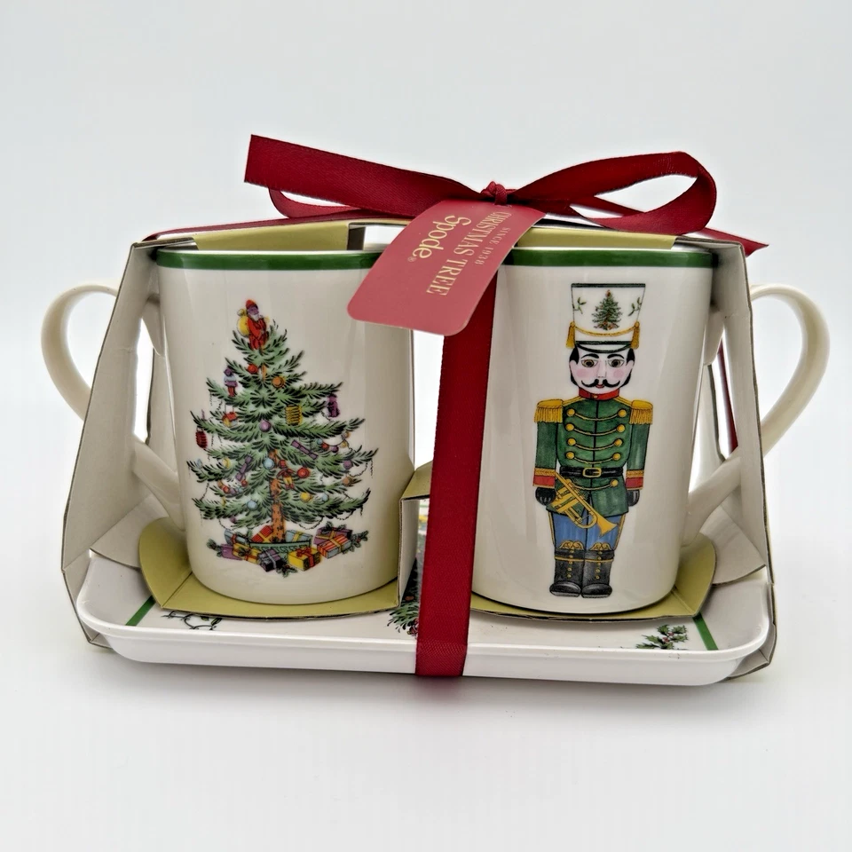 Spode Christmas Tree Nutcracker 3Pc Mug & Melamine Tray Set New NWT - Image 2 of 4