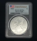 2026 $1 American Silver Eagle PCGS MS70 FS Flag Label