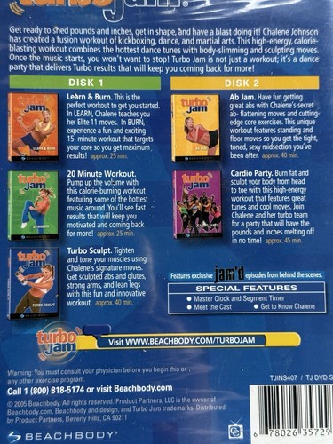 Turbo Jam 5 Rockin Workouts Learn & Burn Turbo Sculpt AB Jam 2 DVD New & Sealed - Picture 6 of 12