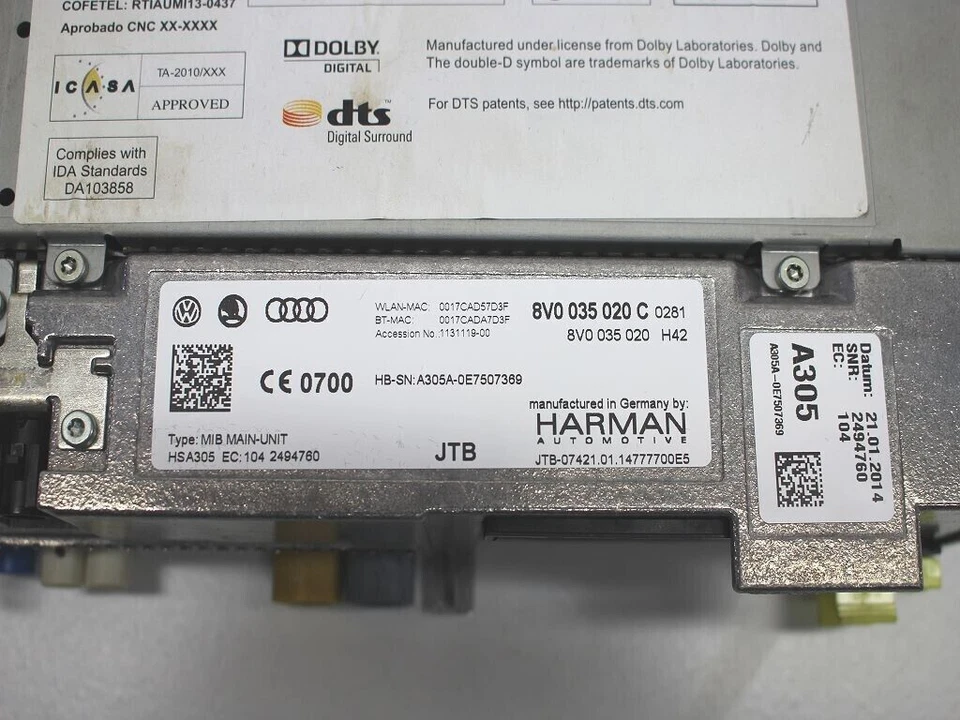 AUDI A3 MMI NAVIGATION MIB1 MIB2 8V0 035 036 SOUND PROBLEM REPAIR SERVICE - Image 2 of 3