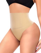 NWT Thong Shapewear L Women Tummy Control High Waisted  beige