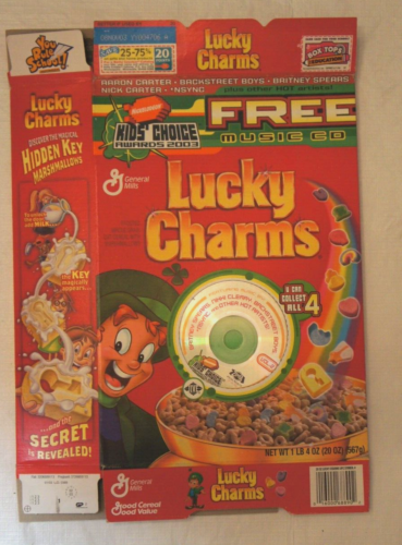 *NSYNC-Backstreet Boys Kids Choice Awards Lucky Charms collector box w CD RARE