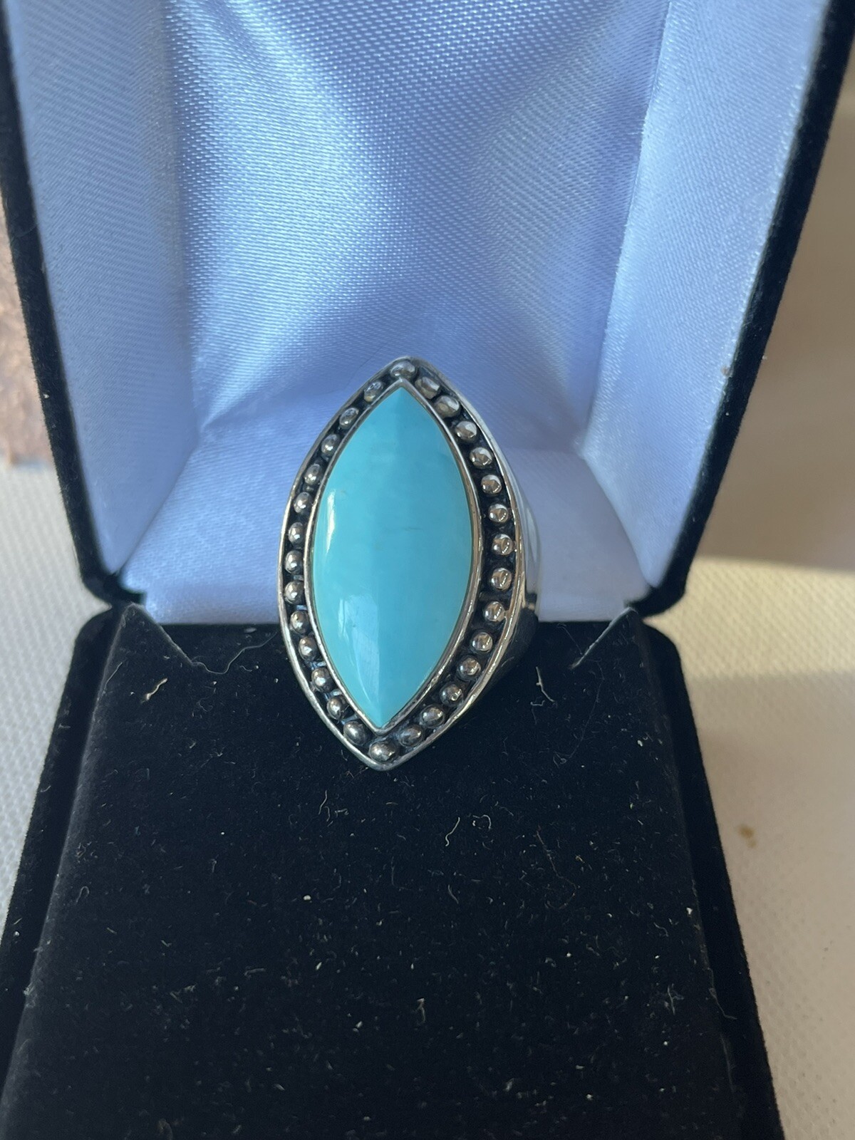 Turquoise Silver 925 Size 9 Ring - image 4