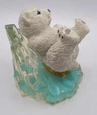 Slip'n a Slide'n Christmas Polar Bear Figurine Michael Adams Hamilton vtg 2.5"