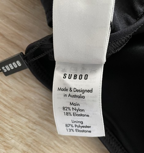 NWT NEW Suboo RARE Rise & Fall One Piece Strappy Swimsuit Black Gold Aus 6 US 2 - Picture 7 of 9