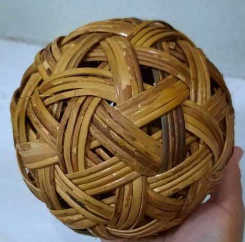 1Pc of Sepak Takraw Thai Rattan Balls Sport Kick Handmade style Home Decor - Picture 3 of 12