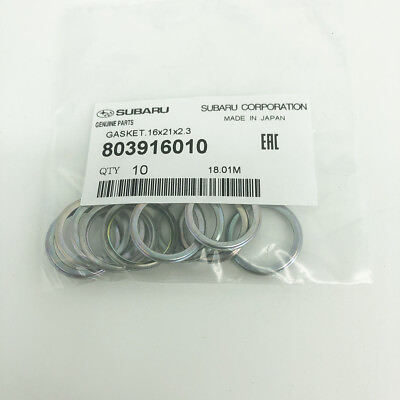 #ad Subaru 2011 to 2021 Oil Pan Crush Washers 16mm 803916010 Plug Lot of 10 $8.59