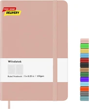 Notebook Journal, Lined Hard Cover,100Gsm Premium Thick Paper with Inner Pocket