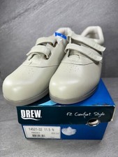 Drew Shoe Women's Paradise II Bone Calf Size 11.5 N Strap Hook and Loop