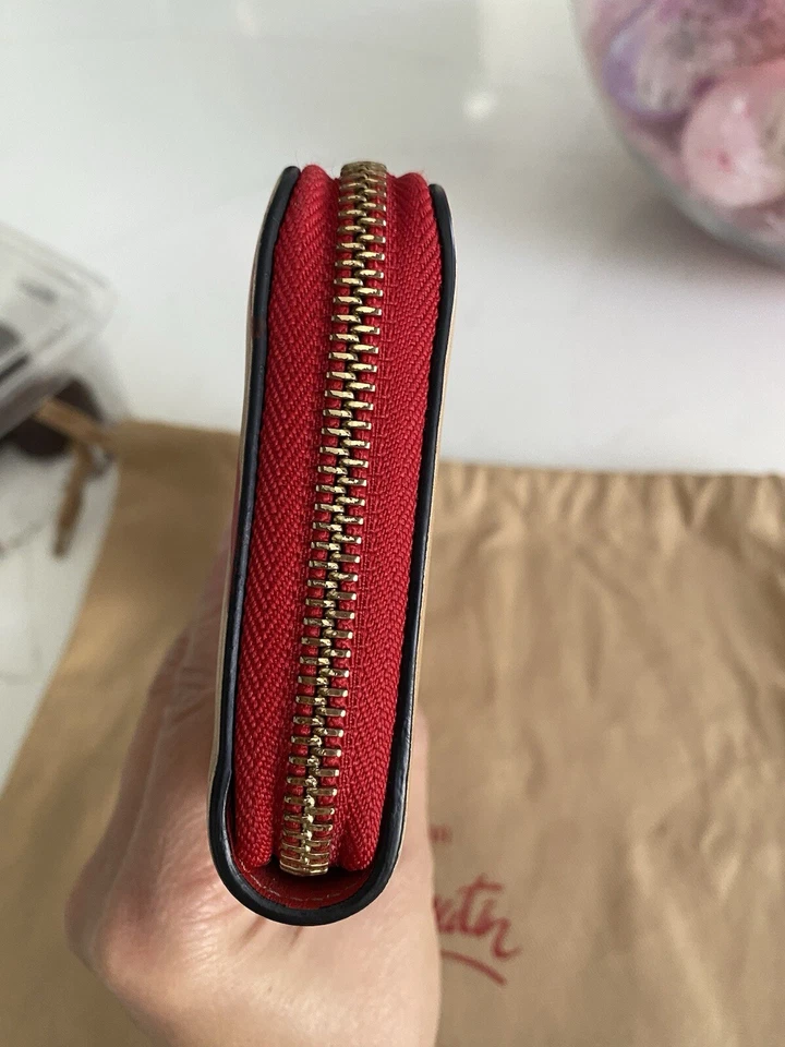 Cartera Larga Christian Louboutin, Cuero Marrón/Rojo Foto 3 de 4