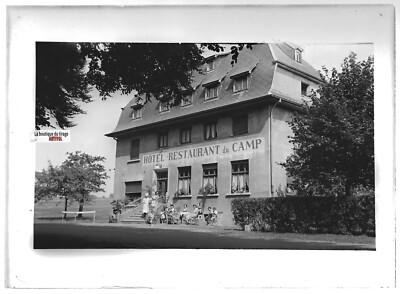 Glasplatte altes Foto positiv schwarz-weiß 13x18 cm Drachenbronn Hotel