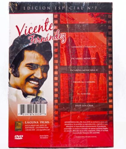 Vicente Fernández 5 Movie DVD Box Set Special Edition No.7 - Picture 2 of 4