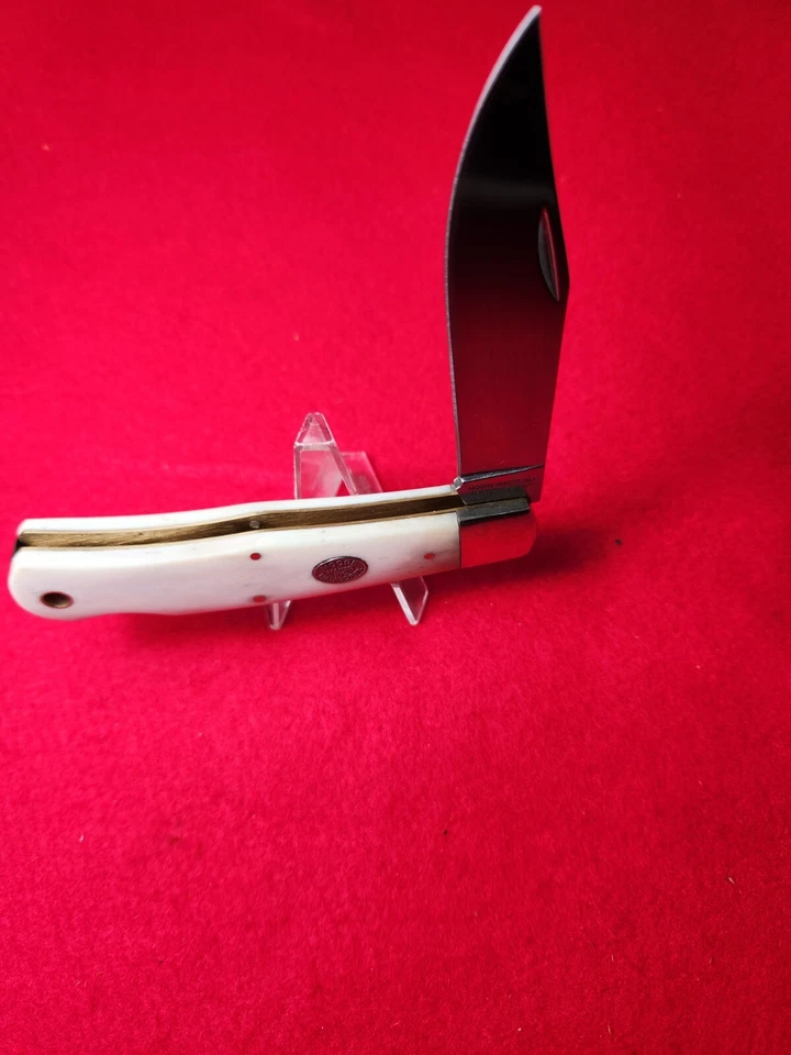 Cuchillo trampero grande Moore Maker EE. UU. 5106 LB hoja única bloqueo HUESO genuino Foto 2 de 4