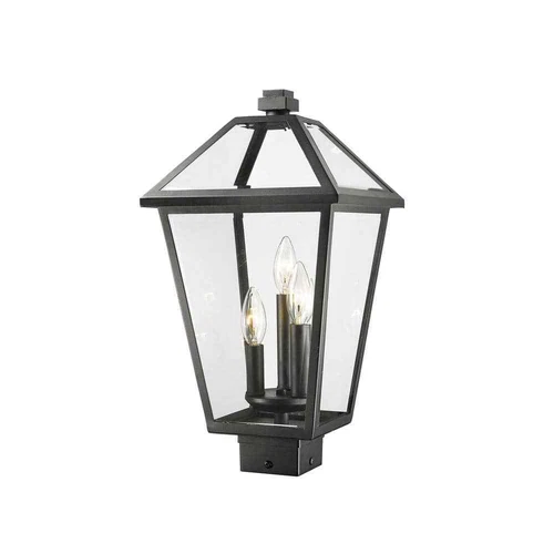 Z-Lite Talbot 18.5 in. 3-Light Black Outdoor Post Light, Steel (No Bulb) - Picture 1 of 6
