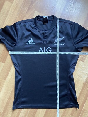ALL BLACK NEW ZEALAND 2014 RUGBY SHIRT JERSEY ADIDAS M36147 sz L