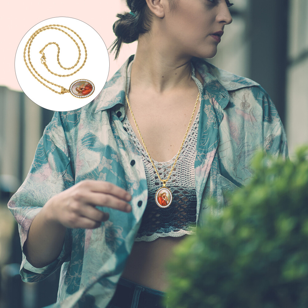 Bracelet Vintage Photo Frame Necklace Titanium Steel Hip-hop Man