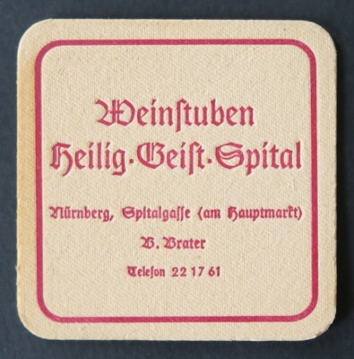 Sous-bock beer WINE TUBEN HOLY BEIFT HOSPITAL beermat beer lid 24