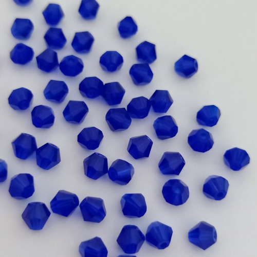 48pcs 6mm Dark Blue Bicone Glass Beads Transparent DIY AUS Free Postage #7 - Picture 4 of 5