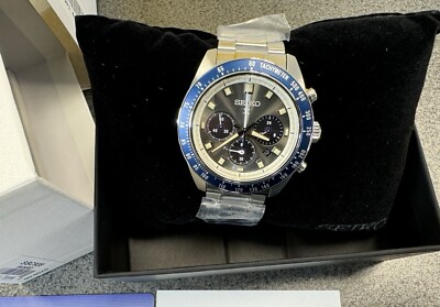 Seiko Prospex Speedtimer Solar Steel Bracelet Black Dial Watch