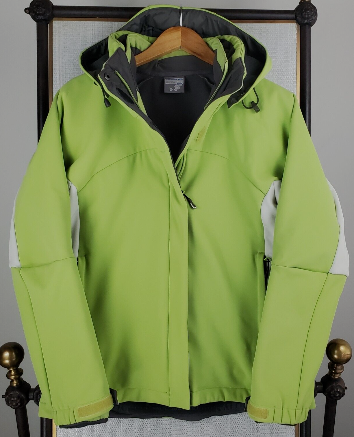 SALOMON Giacca Cappuccio Softshell Triclima Donna Taglia XL 3 in 1 Sci Invernale Verde