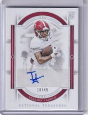 Terrion Arnold 2024 Panini National Treasures Collegiate Silver Rc Auto (10/49)