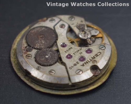 CERTINA- Winding Non Working Watch Movement For Parts And repair O-17773 - Imagen 1 de 6