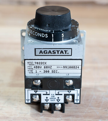 AGASTAT 7022CK TIME DELAY RELAY 480V 60C TIME: 1-300 SEC, 2 Form C DPDT ...