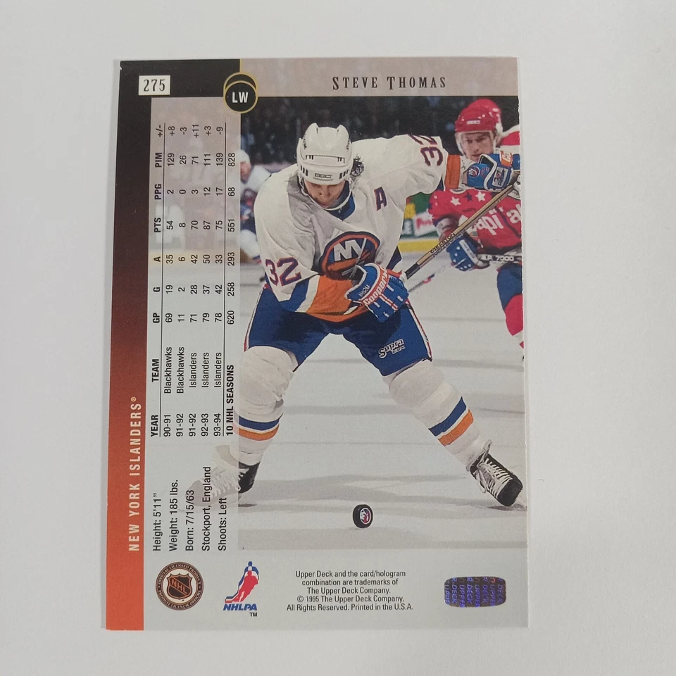 1994-95 Upper Deck Steve Thomas #275 New York Rangers - Image 2 of 2