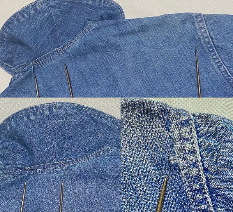 Vintage 1940's US Navy Shawl Collar Denim Coverall Size S Blue