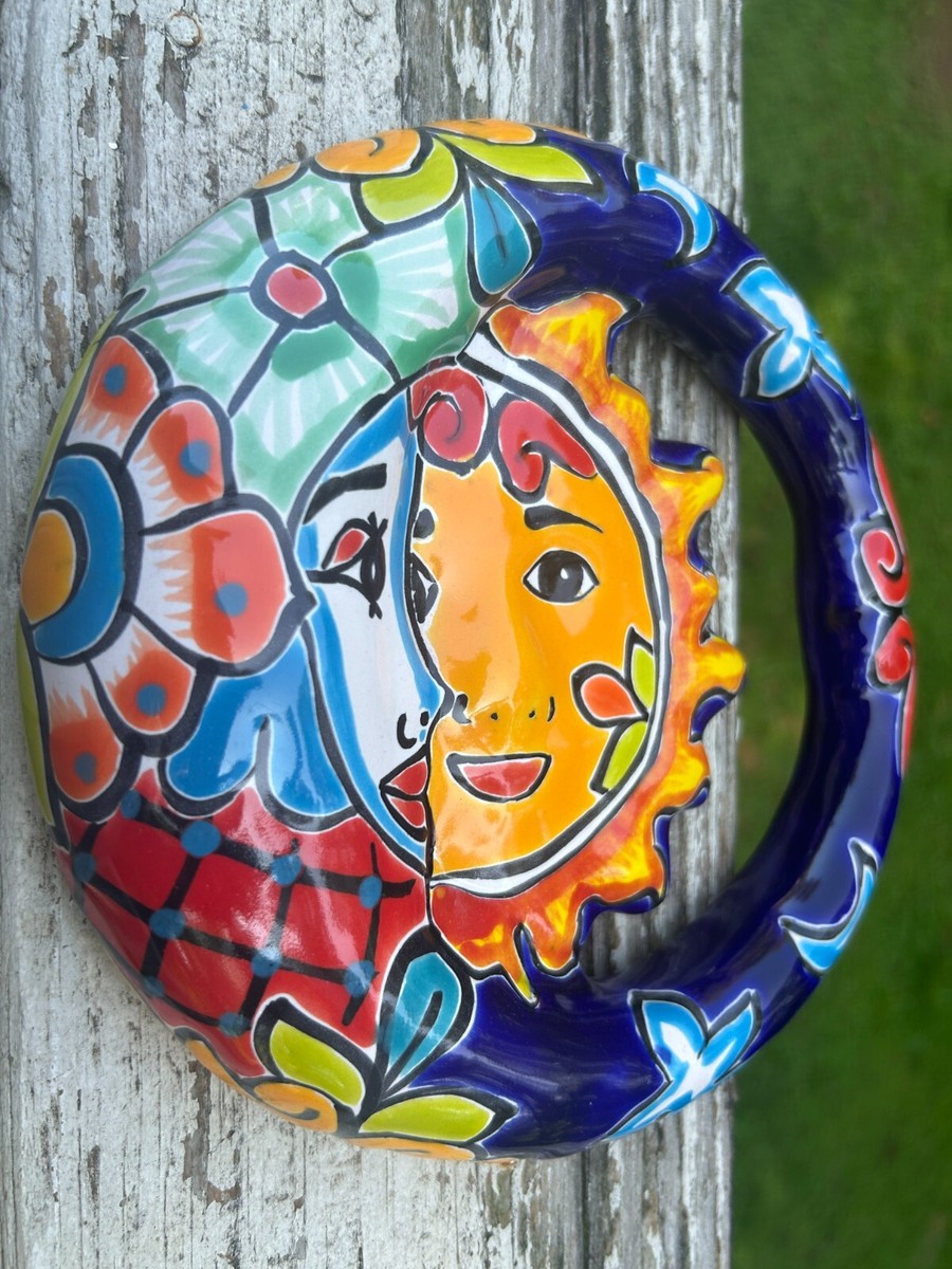Eclipse Sun Moon Mexican Talavera Wall Art 8